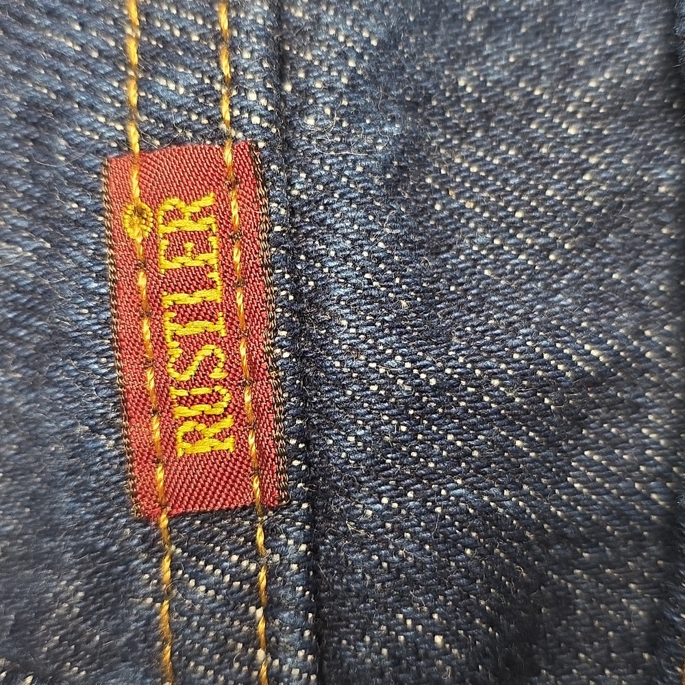 Men's Rustler Dark Blue Jeans - Picture 3 of 5